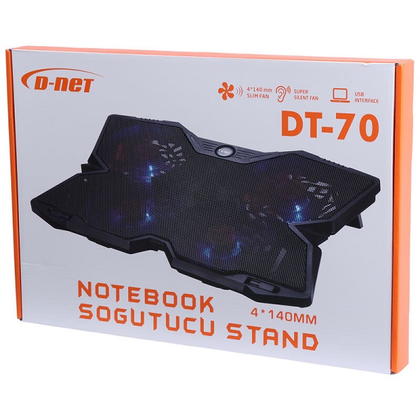 پایه خنک کننده لپ تاپ 4فن مدل DT70 پایه خنک کننده لپ تاپ 4فن مدل DT70