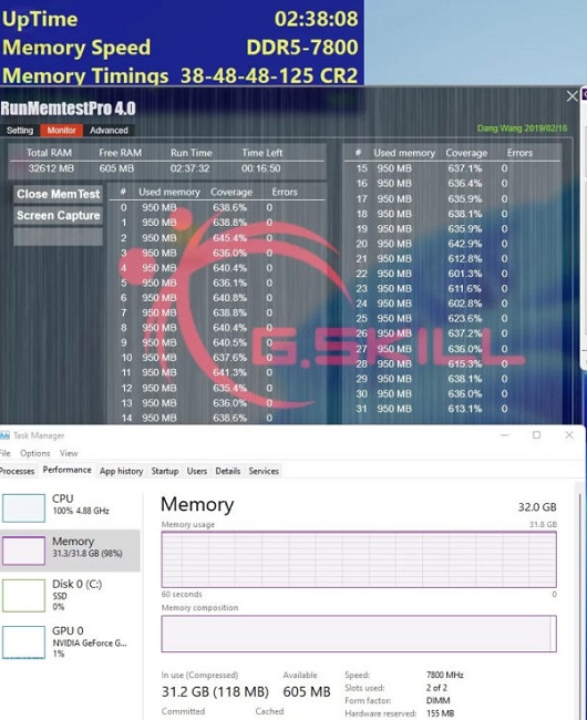 حافظه 7800 مگاهرتزی DDR5 G.SKILL