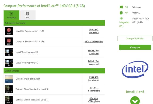 بنچمارک پردازنده گرافیکی Intel Arc 140