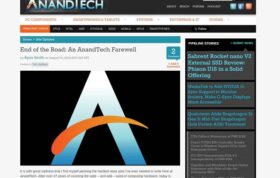 آخرین پست در وب‌سایت AnandTech