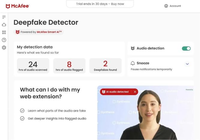 ابزار Deepfake Detector مک آفی