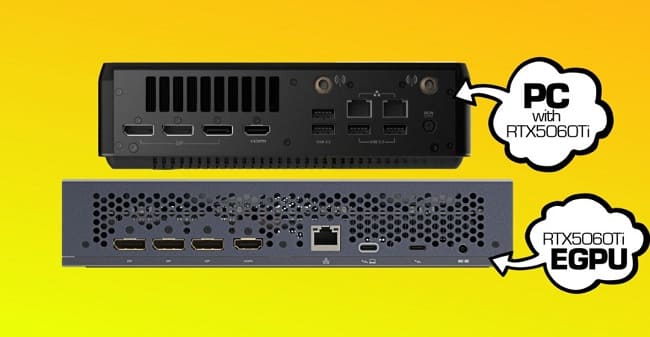 مقایسه اندازه MAGNUS EN Series 2025 با کارت گرافیک اکسترنال RTX 5060 Ti
