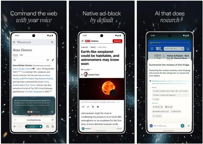 مرورگر Comet برای اندروید منتشر شد؛ نسل جدید جستجوی هوش مصنوعی روی موبایل comet-browser-Android-2.jpg