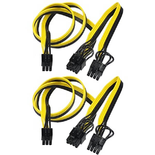 کابل تبدیل برق پاور 6 پین نربه دو تا 8 پین نر ( 2+6 )