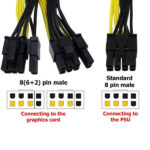 کابل تبدیل برق پاور 8  پین نربه دو تا 2+6 پین نر VGA - Image 3
