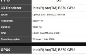 امتیاز Arc B370 در Furmark