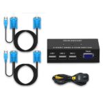 کی وی ام (KVM SWITCH) دستی 2 پورت با کابل - Image 2
