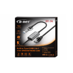 مبدل USB+TYPEC به LAN گیگ مدل DT74 متراژ 1.5 متر